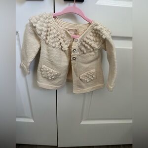 Tane Organic Cream Knit Kids Cardigan